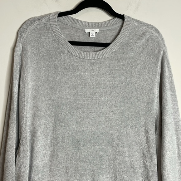 SOLD Jill | Women's Grey Chenille Feel Crewneck Sweater in Zinc Plus Size 4X - Picture 2 of 6
